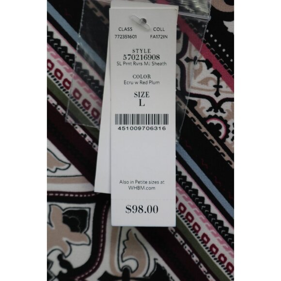 White House Black Market Sleeveless Reversable Midi Dress-Large-New w/Tags - Picture 6 of 16